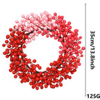 Realistic Red Berry Christmas Garland, Festive Holiday Wreath for Front Door, Mantel, Event Decor, Professional Quality Artificial Greenery