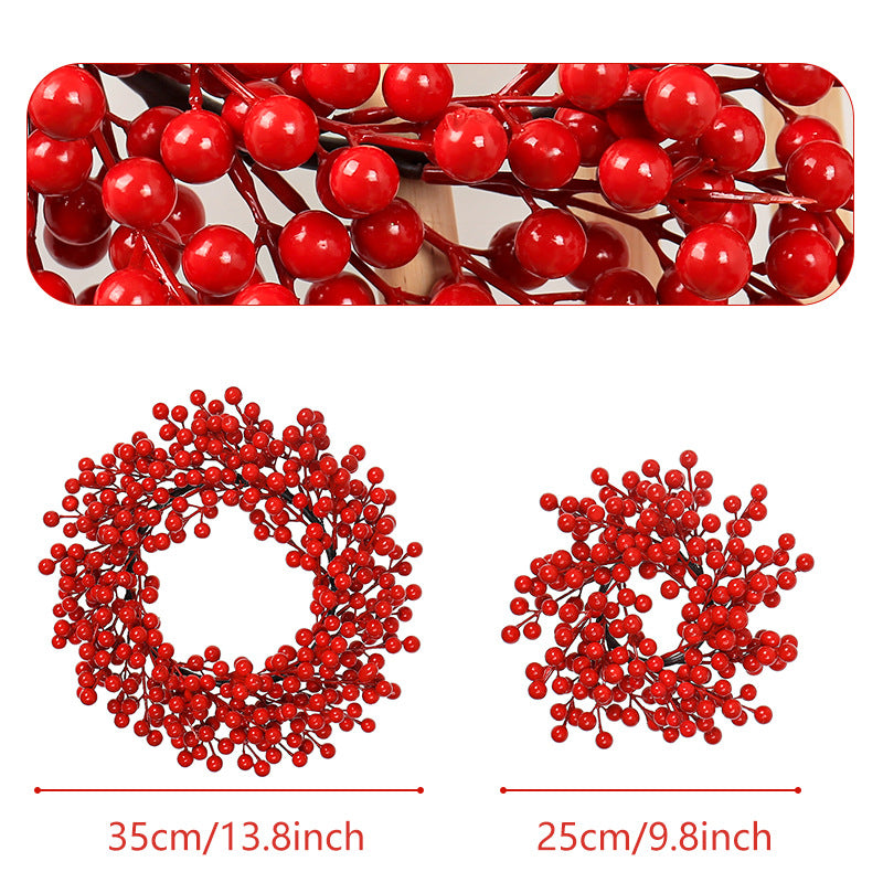 Realistic Red Berry Christmas Garland, Festive Holiday Wreath for Front Door, Mantel, Event Decor, Professional Quality Artificial Greenery