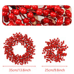 Realistic Red Berry Christmas Garland, Festive Holiday Wreath for Front Door, Mantel, Event Decor, Professional Quality Artificial Greenery