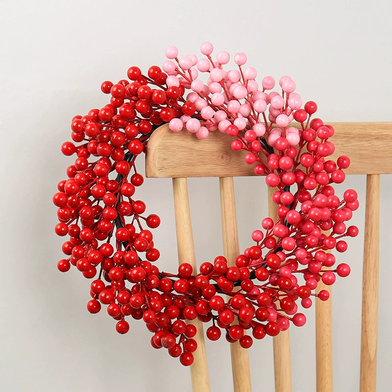 Realistic Red Berry Christmas Garland, Festive Holiday Wreath for Front Door, Mantel, Event Decor, Professional Quality Artificial Greenery