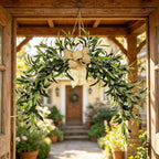 Large 31" Artificial Olive Garland, Realistic Faux Olive Branch Swag for Fireplace Mantel, Wall Decor, Mirror Accent, Farmhouse Wedding