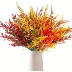 Artificial Eucalyptus Stems, 8 Pcs Set, Realistic Long Stem Autumn Foliage for Vase Filler, Wedding Decor, Rustic Home Arrangements