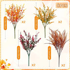 Artificial Eucalyptus Stems, 8 Pcs Set, Realistic Long Stem Autumn Foliage for Vase Filler, Wedding Decor, Rustic Home Arrangements