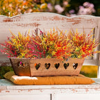 Artificial Eucalyptus Stems, 8 Pcs Set, Realistic Long Stem Autumn Foliage for Vase Filler, Wedding Decor, Rustic Home Arrangements