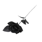 Everlasting Black Roses, Set of 5, 15" Gothic Artificial Flowers, Realistic Dark Floral for Moody Halloween Decor, Wedding Bouquets & Vase Arrangements