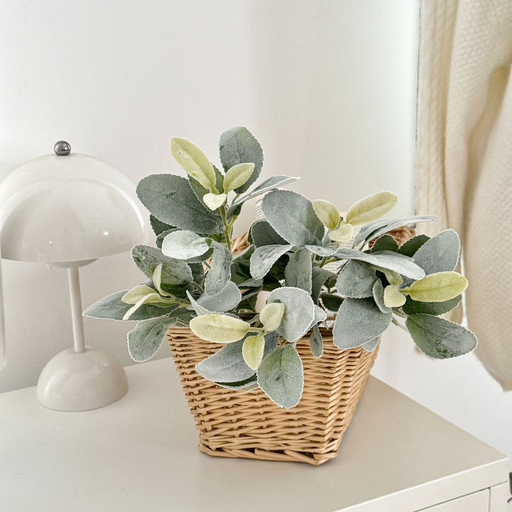 Faux Velvet Rabbit Ear Plant - 15" Realistic Decorative Greenery for Home Decor, Weddings, and Event Styling