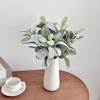 Faux Velvet Rabbit Ear Plant - 15" Realistic Decorative Greenery for Home Decor, Weddings, and Event Styling