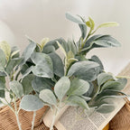 Faux Velvet Rabbit Ear Plant - 15" Realistic Decorative Greenery for Home Decor, Weddings, and Event Styling