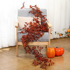 71" Realistic Maple Leaf Garland, Faux Autumn Foliage Vine in Red, Yellow & Green, Lifelike Thanksgiving Decor, Halloween Mantel, Fall Wedding Arch