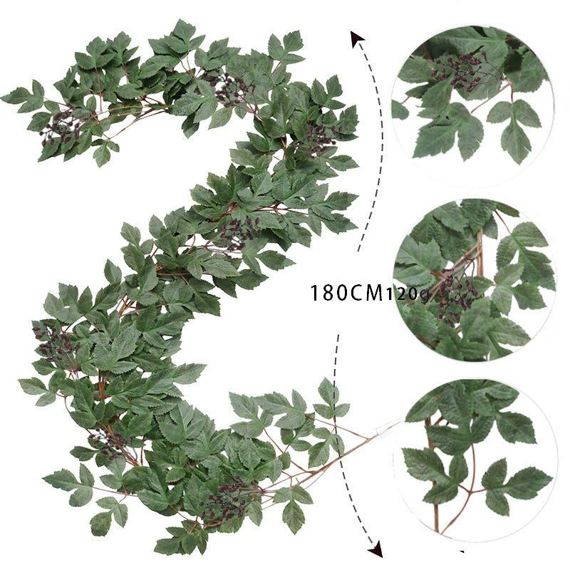 71" Realistic Maple Leaf Garland, Faux Autumn Foliage Vine in Red, Yellow & Green, Lifelike Thanksgiving Decor, Halloween Mantel, Fall Wedding Arch
