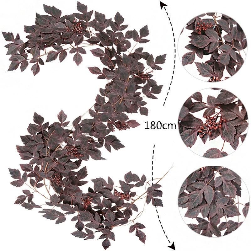 71" Realistic Maple Leaf Garland, Faux Autumn Foliage Vine in Red, Yellow & Green, Lifelike Thanksgiving Decor, Halloween Mantel, Fall Wedding Arch