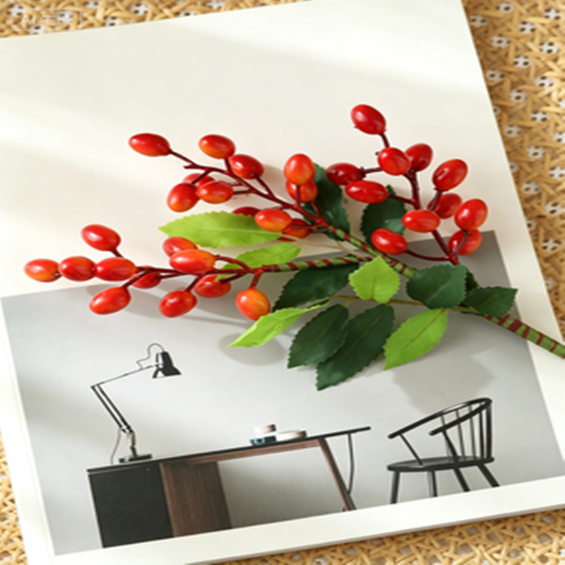 Faux Olive Branch Stems with Berries, Set of 5, 14" Tall, Realistic Artificial Greenery for Vase, Wedding Bouquets & Home Decor