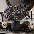 Spooky Eyeball Floral Stem, 20-Inch Tall Artificial Flower Pick, Gothic Halloween Decor for Vases, Macabre Wreaths & Dark Floral Arrangements