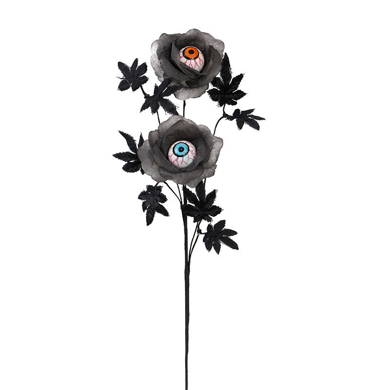 Spooky Eyeball Floral Stem, 20-Inch Tall Artificial Flower Pick, Gothic Halloween Decor for Vases, Macabre Wreaths & Dark Floral Arrangements