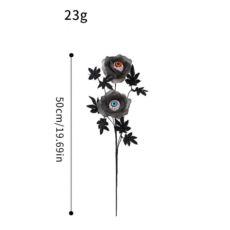 Spooky Eyeball Floral Stem, 20-Inch Tall Artificial Flower Pick, Gothic Halloween Decor for Vases, Macabre Wreaths & Dark Floral Arrangements