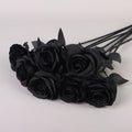 Artificial Black Rose, 20-Inch Long Stem Silk Flower with Large 4" Head, Realistic Gothic Decor for Halloween Parties, Moody Bouquets & Home Vases