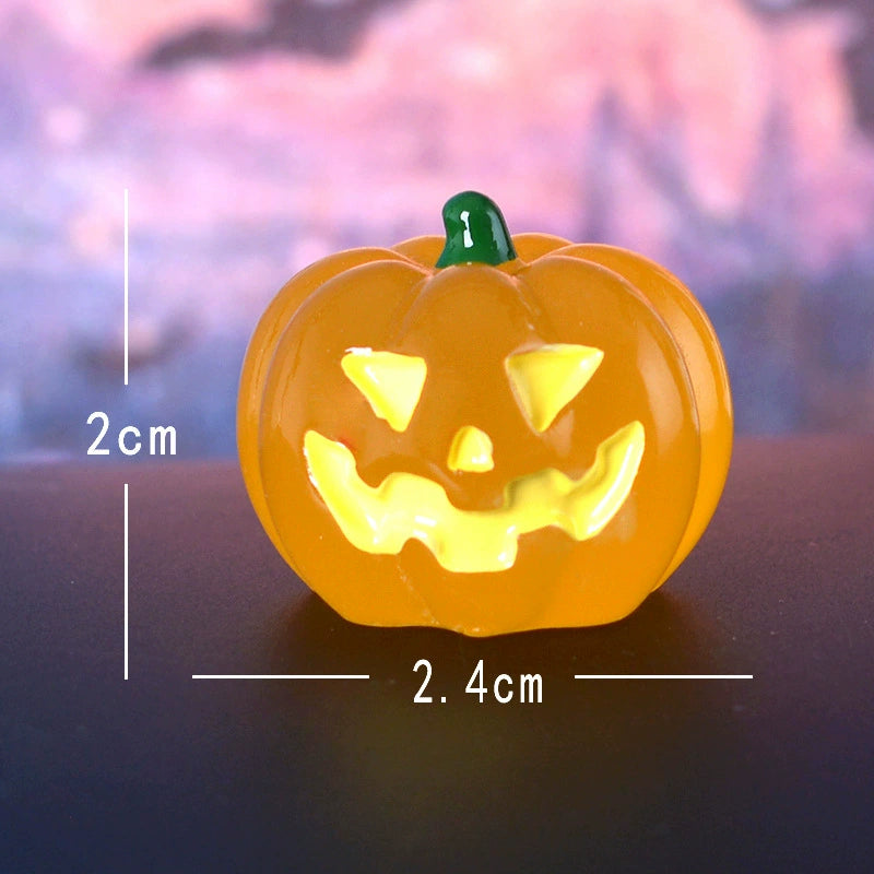 Halloween Glow-in-the-Dark Ghost Pumpkin Resin Decor, 6 Styles, Perfect for Home Decor, Party, and Seasonal Displays