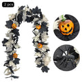Halloween Garland 79", Set of 2 Faux Pumpkin & Maple Leaf Vine, Realistic Autumn Decor for Mantel, Doorway, Party & Seasonal Displays