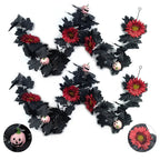 Halloween Garland 79", Set of 2 Faux Pumpkin & Maple Leaf Vine, Realistic Autumn Decor for Mantel, Doorway, Party & Seasonal Displays