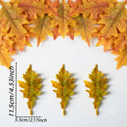 Realistic Faux Oak Leaves Stem - 11.5cm (4.5") & 14cm (5.5") - Perfect for Vases, Home Decor, Weddings, and Events