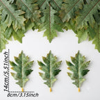 Realistic Faux Oak Leaves Stem - 11.5cm (4.5") & 14cm (5.5") - Perfect for Vases, Home Decor, Weddings, and Events