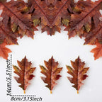 Realistic Faux Oak Leaves Stem - 11.5cm (4.5") & 14cm (5.5") - Perfect for Vases, Home Decor, Weddings, and Events