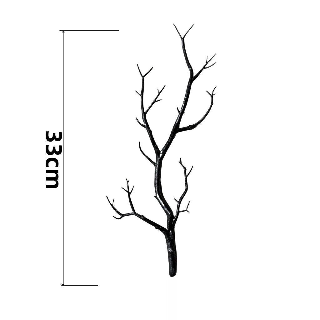 Spooky Black Branch Wreath, 17 Inch, Artificial Twig Wreath for Halloween Front Door, Gothic Wedding Decor, Moody Sculptural Wall Art