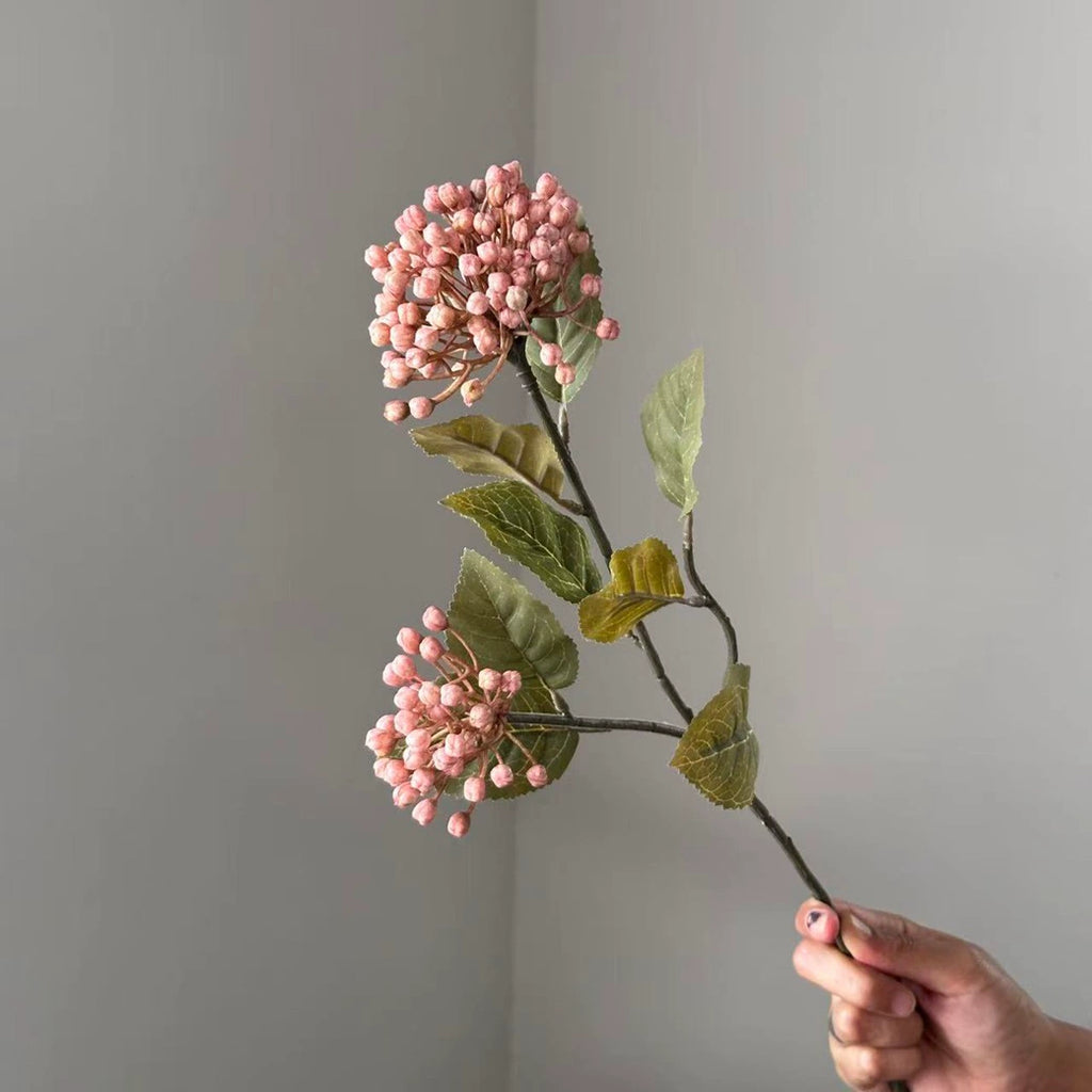 Autumn Hydrangea & Berry Artificial Stem, 21", Large Realistic Faux Flower Spray for Vase Filler, Home Decor, Wedding Bouquets & Arrangements