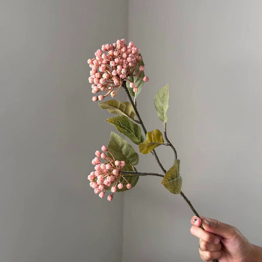 Autumn Hydrangea & Berry Artificial Stem, 21", Large Realistic Faux Flower Spray for Vase Filler, Home Decor, Wedding Bouquets & Arrangements