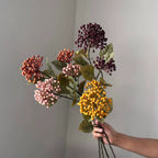 Autumn Hydrangea & Berry Artificial Stem, 21", Large Realistic Faux Flower Spray for Vase Filler, Home Decor, Wedding Bouquets & Arrangements