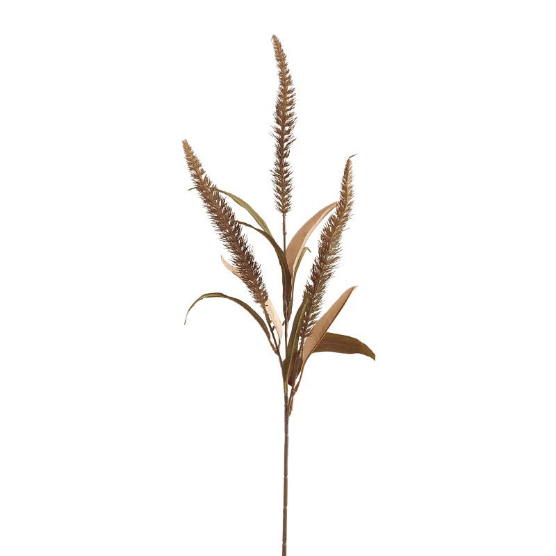 Faux Autumn Foxtail Grass, 28" Long Stem, Realistic Wild Grass Plumes for Vase Filler, Farmhouse Home Decor, Fall Wedding Arrangements, Bulk