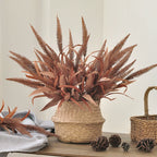 Faux Autumn Foxtail Grass, 28" Long Stem, Realistic Wild Grass Plumes for Vase Filler, Farmhouse Home Decor, Fall Wedding Arrangements, Bulk