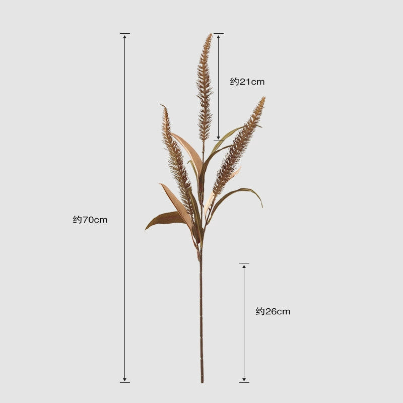 Faux Autumn Foxtail Grass, 28" Long Stem, Realistic Wild Grass Plumes for Vase Filler, Farmhouse Home Decor, Fall Wedding Arrangements, Bulk