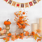 Faux Autumn Maple Leaf Berry Tree, 16" Real-Touch Decorative Accent for Thanksgiving Table Decor, Home Styling, Events, and Seasonal Displays