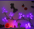Halloween LED String Lights, 79" Creepy Ivy with Spiders & Bats, Purple & Orange Mood Lighting for Home Decor, Parties, and Seasonal Events