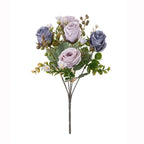 Autumn Classic Rose Bouquet, 12" Real-Touch Faux Flowers, Perfect for Weddings, Home Decor, and Floral Arrangements