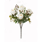 Autumn Classic Rose Bouquet, 12" Real-Touch Faux Flowers, Perfect for Weddings, Home Decor, and Floral Arrangements