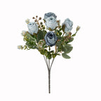 Autumn Classic Rose Bouquet, 12" Real-Touch Faux Flowers, Perfect for Weddings, Home Decor, and Floral Arrangements