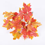 Set of 2 Faux Maple Leaf Stems, 12 Inch Realistic Autumn Foliage for Fall Decor, Thanksgiving Centerpiece, Halloween & Wreath Crafting
