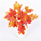 Set of 2 Faux Maple Leaf Stems, 12 Inch Realistic Autumn Foliage for Fall Decor, Thanksgiving Centerpiece, Halloween & Wreath Crafting