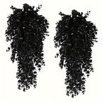 Black Eucalyptus Hanging Plant, 30" Artificial Trailing Vine, Realistic Fake Leaves for Gothic Home Decor, Halloween, Wall Hanging, Wedding & Event Floral
