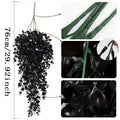 Black Eucalyptus Hanging Plant, 30" Artificial Trailing Vine, Realistic Fake Leaves for Gothic Home Decor, Halloween, Wall Hanging, Wedding & Event Floral