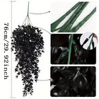 Black Eucalyptus Hanging Plant, 30" Artificial Trailing Vine, Realistic Fake Leaves for Gothic Home Decor, Halloween, Wall Hanging, Wedding & Event Floral
