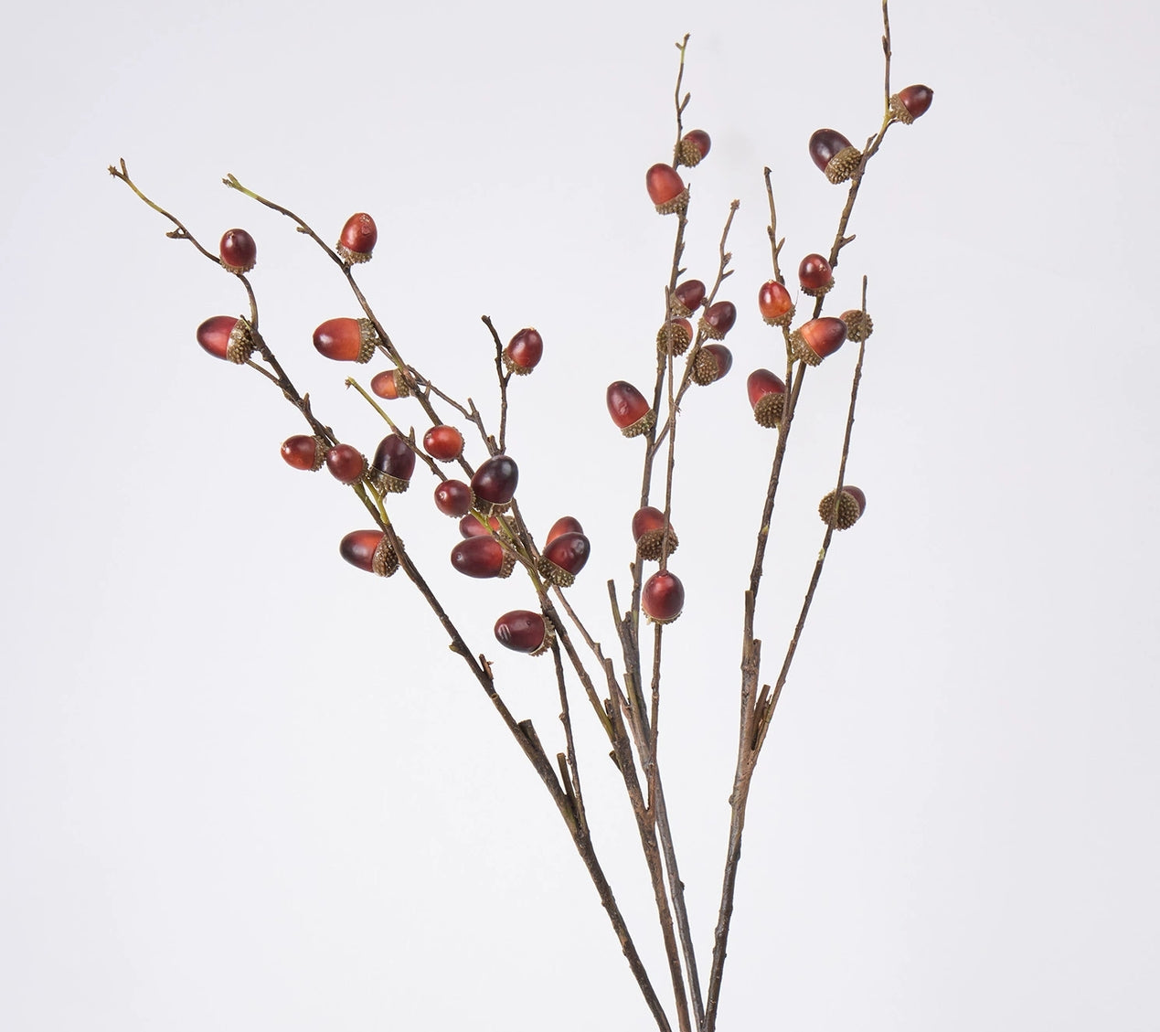 Realistic Autumn Acorn Branch, 29" Faux Fruit Decor in Orange, Green, and Dark Brown, Perfect for Home Decor, Weddings, and Cottagecore Aesthetics