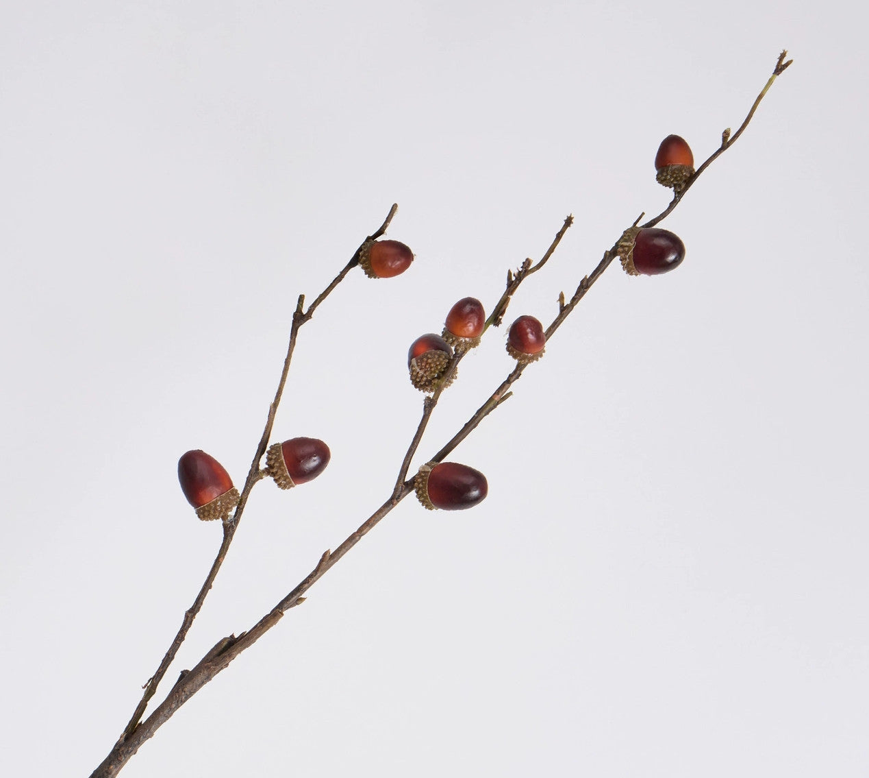 Realistic Autumn Acorn Branch, 29" Faux Fruit Decor in Orange, Green, and Dark Brown, Perfect for Home Decor, Weddings, and Cottagecore Aesthetics