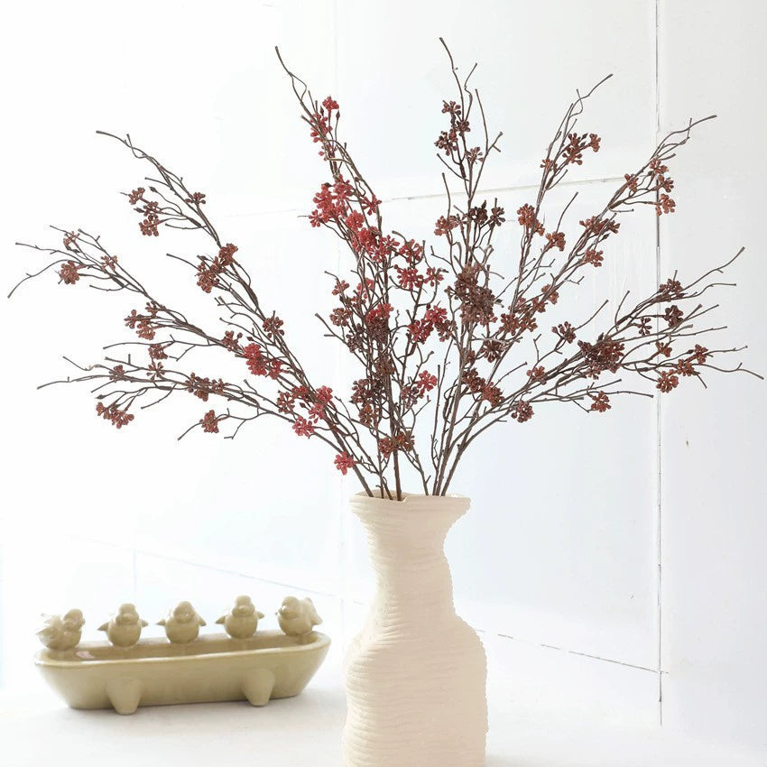 Artificial Branch with Wild Berries, 35" Real-Touch Decorative Stem, Perfect for Home Decor, Weddings, and Cottagecore Aesthetics