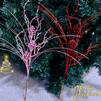 Christmas Pinecone Branches Set of 10, 20" Decorative Picks in Gold, Silver, Champagne, Red & Rose Gold, Ideal for Holiday Decor, Weddings, Festive Arrangements