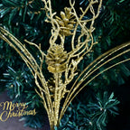 Christmas Pinecone Branches Set of 10, 20" Decorative Picks in Gold, Silver, Champagne, Red & Rose Gold, Ideal for Holiday Decor, Weddings, Festive Arrangements