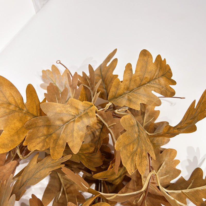 Realistic Faux Autumn Chrysanthemum Leaf Vine, 96" Long, Perfect for Home Decor, Weddings, Fall Celebrations, and Seasonal Displays
