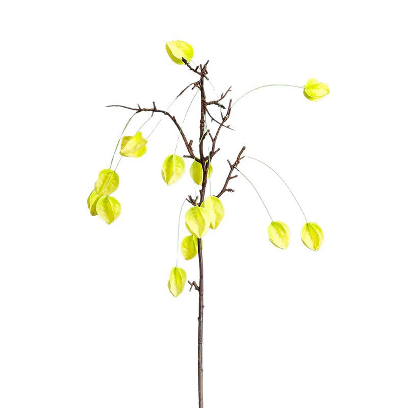 Faux Fruit Lantern Branch, 23" Real-Touch Decorative Berry Stem, Orange Yellow Green, Perfect for Home Decor, Weddings, Cottagecore Styling
